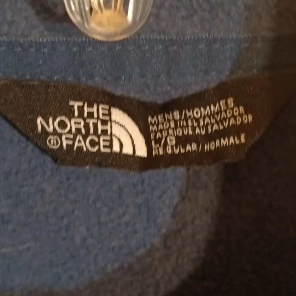 The North Face Men's 1/4 Zip Blue Pull Over Fleece Jacket Sz L